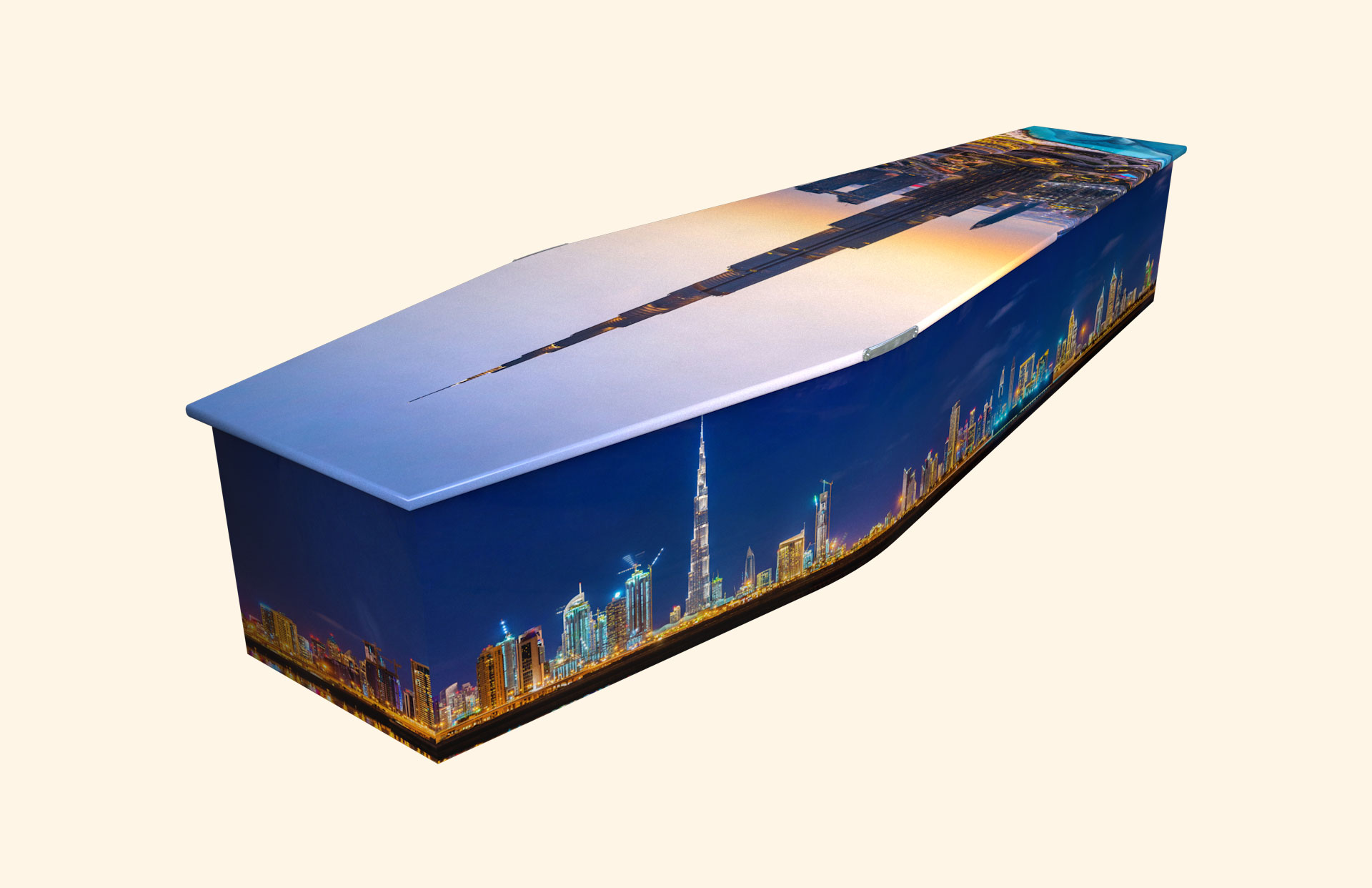 Burj Kahlifa design on a traditional coffin